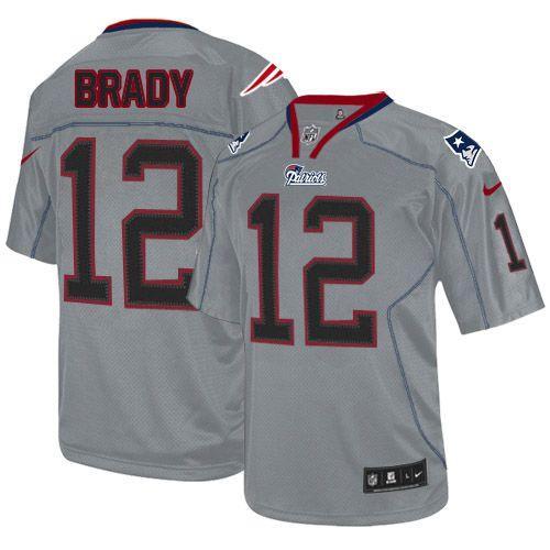 Nike Patriots #12 Tom Brady Lights Out Grey Stitched NFL Elite Jersey