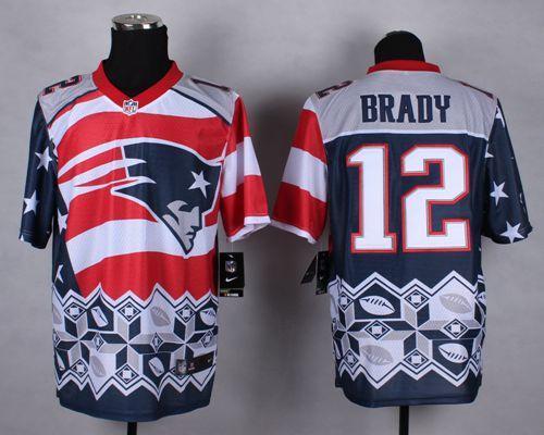 Nike Patriots #12 Tom Brady Navy Blue Stitched NFL Elite Noble Fashion Jersey