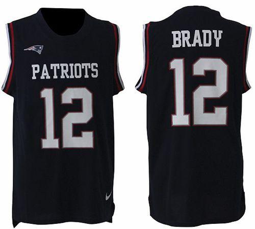 Nike Patriots #12 Tom Brady Navy Blue Team Color Stitched NFL Limited Tank Top Jersey