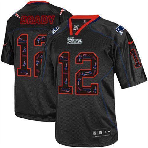 Nike Patriots #12 Tom Brady New Lights Out Black Stitched NFL Elite Jersey