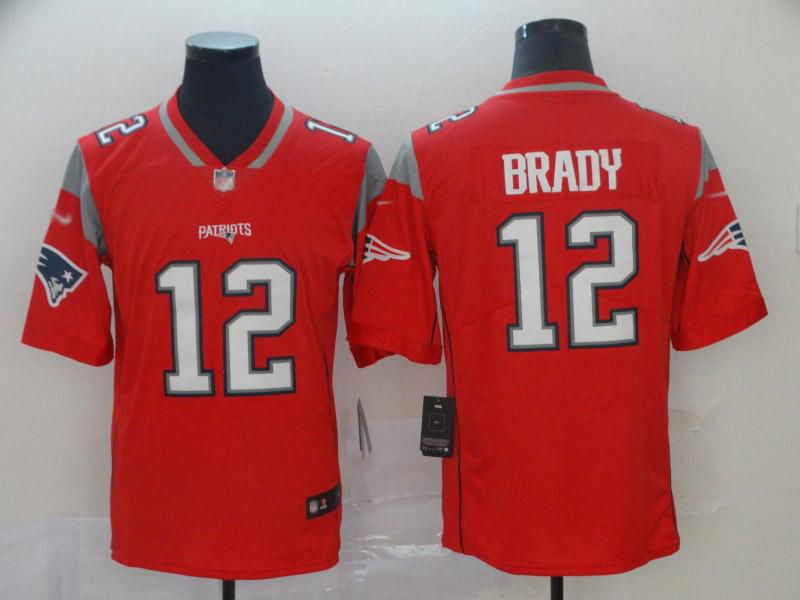 Nike Patriots #12 Tom Brady Red Stitched NFL Limited Inverted Legend Jersey