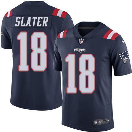 Nike Patriots #18 Matt Slater Navy Blue Stitched NFL Limited Rush Jersey