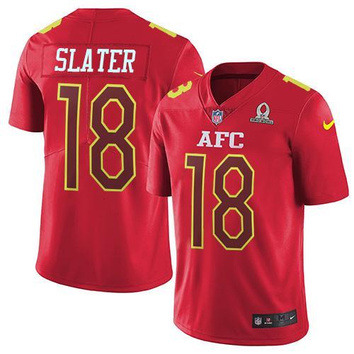 Nike Patriots #18 Matt Slater Red Stitched NFL Limited AFC 2017 Pro Bowl Jersey