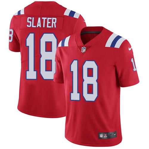 Nike Patriots #18 Matt Slater Red Alternate Stitched NFL Vapor Untouchable Limited Jersey