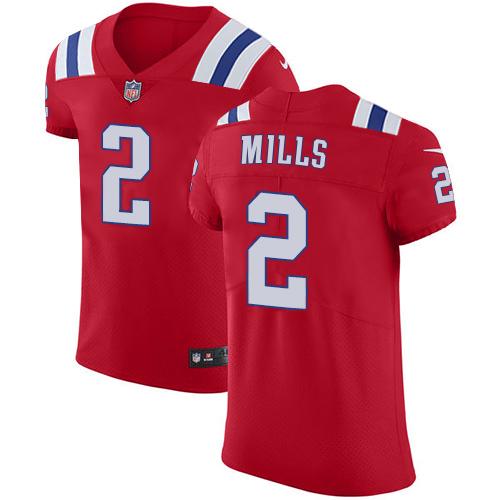 Nike Patriots #2 Jalen Mills Red Alternate Stitched NFL Vapor Untouchable Elite Jersey
