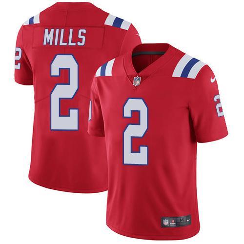 Nike Patriots #2 Jalen Mills Red Alternate Stitched NFL Vapor Untouchable Limited Jersey