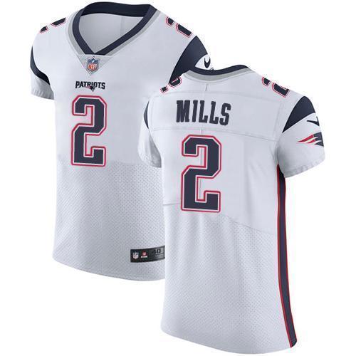 Nike Patriots #2 Jalen Mills White Stitched NFL Vapor Untouchable Elite Jersey