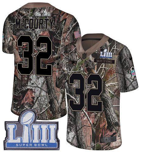 Nike Patriots #32 Devin McCourty Camo Super Bowl LIII Bound Stitched NFL Limited Rush Realtree Jersey