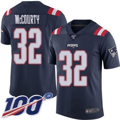 Nike Patriots #32 Devin McCourty Navy Blue Stitched NFL Limited Rush 100th Season Jersey