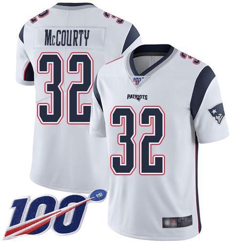 Nike Patriots #32 Devin McCourty White Stitched NFL 100th Season Vapor Limited Jersey
