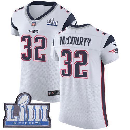Nike Patriots #32 Devin McCourty White Super Bowl LIII Bound Stitched NFL Vapor Untouchable Elite Jersey