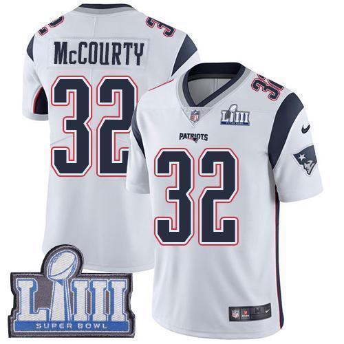 Nike Patriots #32 Devin McCourty White Super Bowl LIII Bound Stitched NFL Vapor Untouchable Limited Jersey