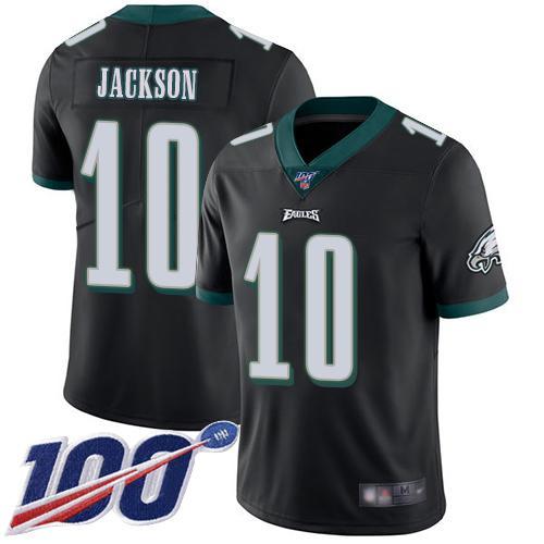 Nike Philadelphia Eagles #10 DeSean Jackson Black Alternate Stitched NFL 100th Season Vapor Limited Jersey