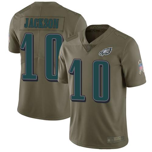 Nike Philadelphia Eagles #10 DeSean Jackson Olive Stitched NFL Limited 2017 Salute To Service Jersey
