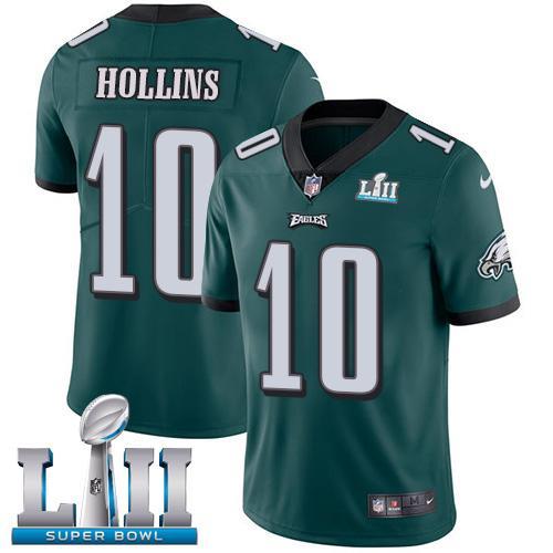 Nike Philadelphia Eagles #10 Mack Hollins Midnight Green Team Color Super Bowl LII Stitched NFL Vapor Untouchable Limited Jersey