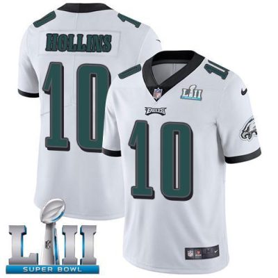 Nike Philadelphia Eagles #10 Mack Hollins White Super Bowl LII Stitched NFL Vapor Untouchable Limited Jersey