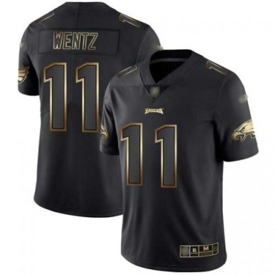 Nike Philadelphia Eagles #11 Carson Wentz Black/Gold Stitched NFL Vapor Untouchable Limited Jersey