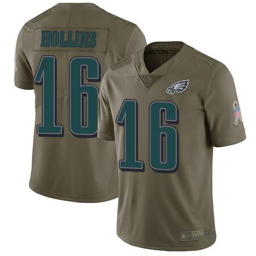Nike Philadelphia Eagles #16 Mack Hollins Olive Stitched NFL Limited 2017 Salute To Service Jersey