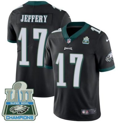 Nike Philadelphia Eagles #17 Alshon Jeffery Black Alternate Super Bowl LII Champions Stitched NFL Vapor Untouchable Limited Jersey