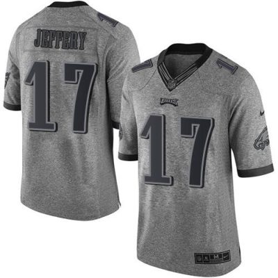 Nike Philadelphia Eagles #17 Alshon Jeffery Gray Stitched NFL Limited Gridiron Gray Jersey