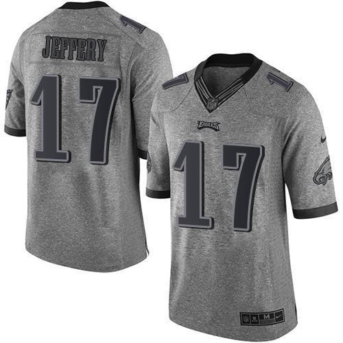 Nike Philadelphia Eagles #17 Alshon Jeffery Gray Stitched NFL Limited Gridiron Gray Jersey