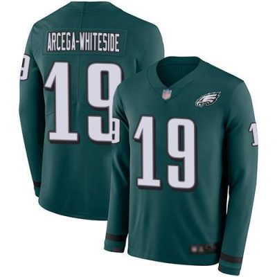 Nike Philadelphia Eagles #19 JJ Arcega-Whiteside Midnight Green Team Color Stitched NFL Limited Therma Long Sleeve Jersey
