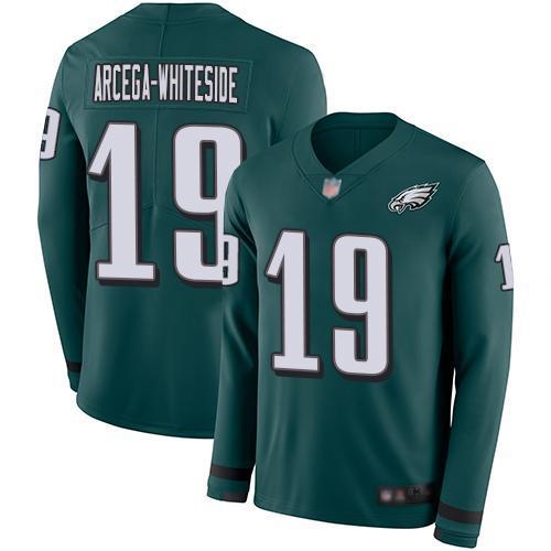 Nike Philadelphia Eagles #19 JJ Arcega-Whiteside Midnight Green Team Color Stitched NFL Limited Therma Long Sleeve Jersey