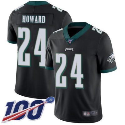 Nike Philadelphia Eagles #24 Jordan Howard Black Alternate Stitched NFL 100th Season Vapor Limited Jersey
