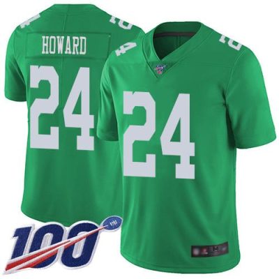 Nike Philadelphia Eagles #24 Jordan Howard Green Stitched NFL Limited Rush 100th Season Jersey