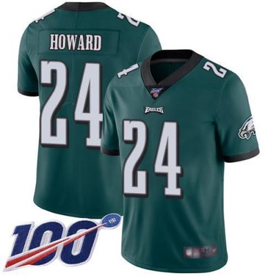 Nike Philadelphia Eagles #24 Jordan Howard Midnight Green Team Color Stitched NFL 100th Season Vapor Limited Jersey