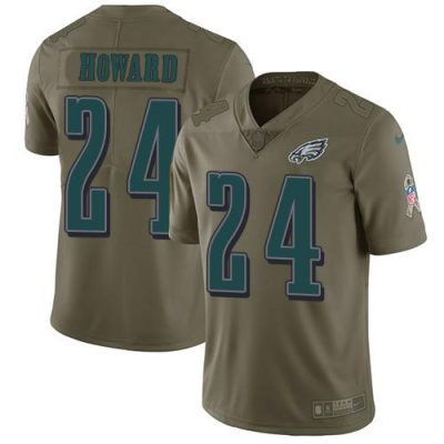 Nike Philadelphia Eagles #24 Jordan Howard Olive Stitched NFL Limited 2017 Salute To Service Jersey