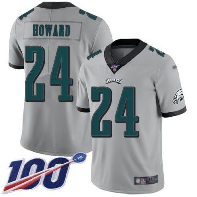 Nike Philadelphia Eagles #24 Jordan Howard Silver Stitched NFL Limited Inverted Legend 100th Season Jersey