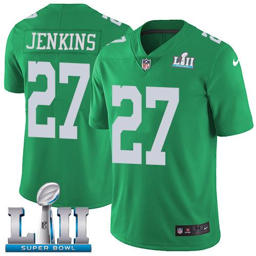 Nike Philadelphia Eagles #27 Malcolm Jenkins Green Super Bowl LII Stitched NFL Limited Rush Jersey
