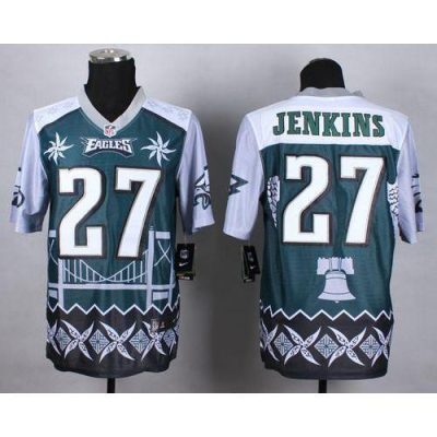 Nike Philadelphia Eagles #27 Malcolm Jenkins Midnight Green Stitched NFL Elite Noble Fashion Jersey