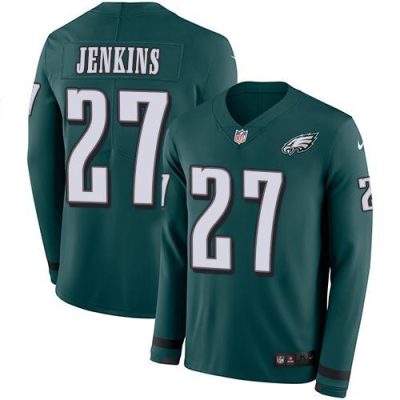 Nike Philadelphia Eagles #27 Malcolm Jenkins Midnight Green Team Color Stitched NFL Limited Therma Long Sleeve Jersey