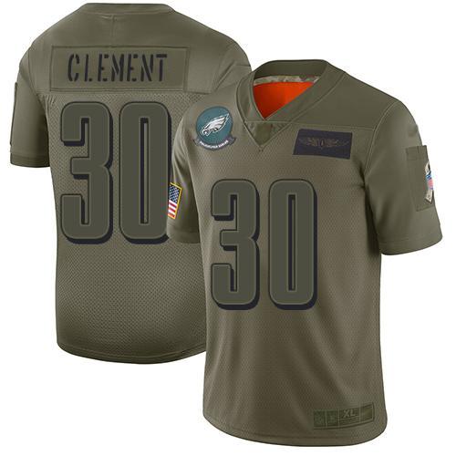 Nike Philadelphia Eagles #30 Corey Clement Camo Youth Stitched NFL Limited 2019 Salute to Service Jersey Youth