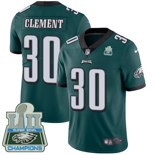 Nike Philadelphia Eagles #30 Corey Clement Midnight Green Team Color Super Bowl LII Champions Stitched NFL Vapor Untouchable Limited Jersey