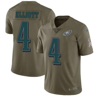 Nike Philadelphia Eagles #4 Jake Elliott Olive Stitched NFL Limited 2017 Salute To Service Jersey