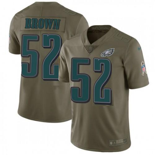 Nike Philadelphia Eagles #52 Asantay Brown Olive Stitched NFL Limited 2017 Salute To Service Jersey
