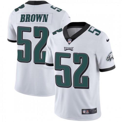 Nike Philadelphia Eagles #52 Asantay Brown White Stitched NFL Vapor Untouchable Limited Jersey
