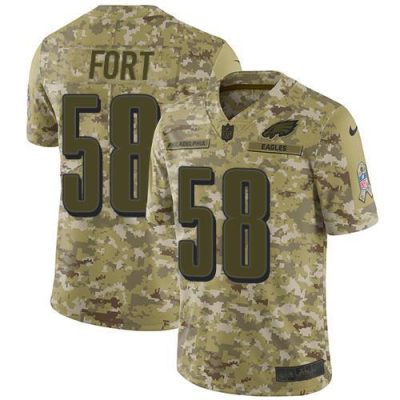 Nike Philadelphia Eagles #58 LJ Fort Camo Stitched NFL Limited 2018 Salute To Service Jersey