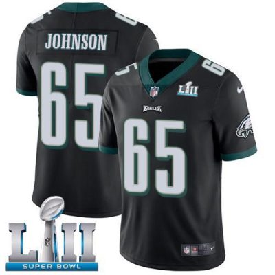 Nike Philadelphia Eagles #65 Lane Johnson Black Alternate Super Bowl LII Stitched NFL Vapor Untouchable Limited Jersey