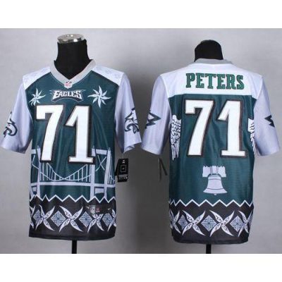 Nike Philadelphia Eagles #71 Jason Peters Midnight Green Stitched NFL Elite Noble Fashion Jersey