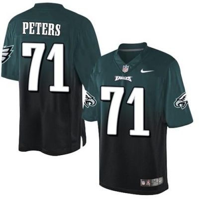 Nike Philadelphia Eagles #71 Jason Peters Midnight Green/Black Stitched NFL Elite Fadeaway Fashion Jersey