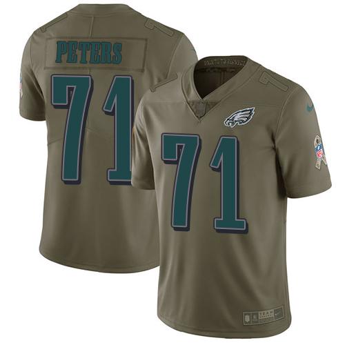 Nike Philadelphia Eagles #71 Jason Peters Olive Stitched NFL Limited 2017 Salute To Service Jersey