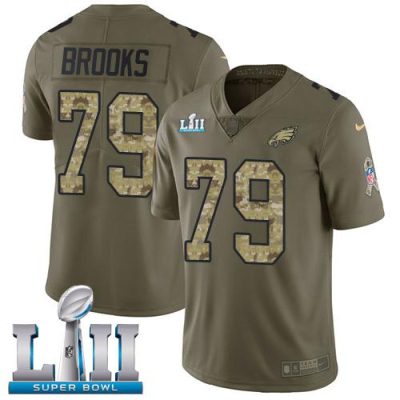 Nike Philadelphia Eagles #79 Brandon Brooks Olive/Camo Super Bowl LII Stitched NFL Limited 2017 Salute To Service Jersey