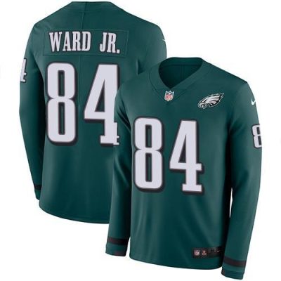 Nike Philadelphia Eagles #84 Greg Ward Jr. Green Team Color Stitched NFL Limited Therma Long Sleeve Jersey