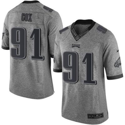 Nike Philadelphia Eagles #91 Fletcher Cox Gray Stitched NFL Limited Gridiron Gray Jersey