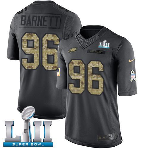 Nike Philadelphia Eagles #96 Derek Barnett Black Super Bowl LII Stitched NFL Limited 2016 Salute To Service Jersey
