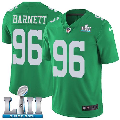 Nike Philadelphia Eagles #96 Derek Barnett Green Super Bowl LII Stitched NFL Limited Rush Jersey